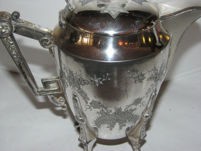LOVELY SILVERPLATE TEAPOT - FLORAL MOTIF