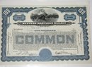 WESTERN MARYLAND RAILWAY COMPANY - STOCK CERTIFICATE