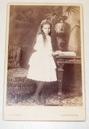 Angelic Young Girl in Beautiful White Dress, Baltimore - CABINET CARD