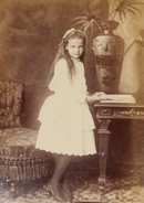 Angelic Young Girl in Beautiful White Dress, Baltimore - CABINET CARD