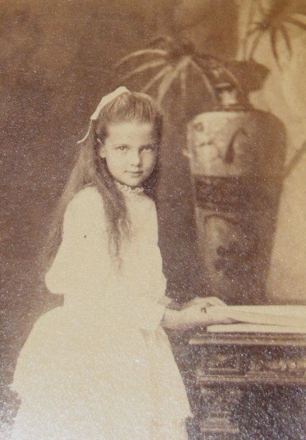 Angelic Young Girl in Beautiful White Dress, Baltimore - CABINET CARD