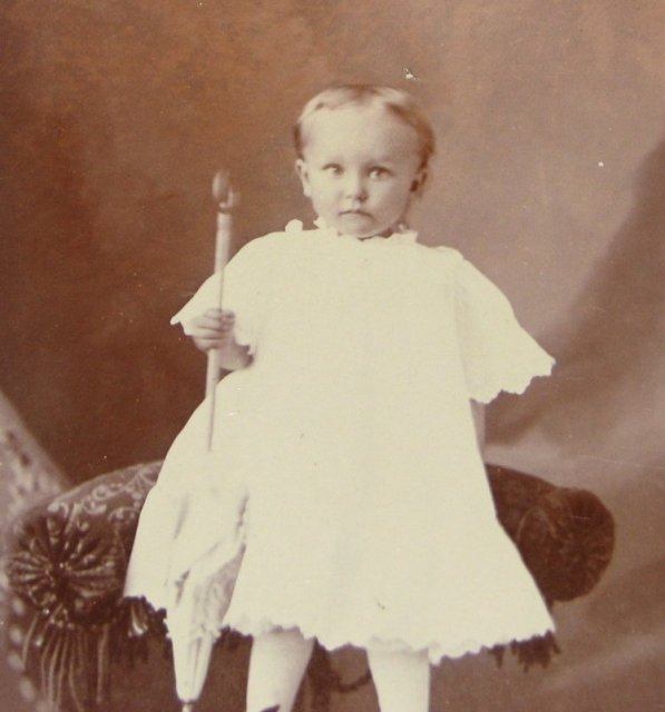 Portrait of a Young Child with a Parasol - CABINET CARD
