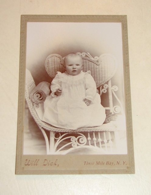 Baby on a Wicker Chair - CABINET CARD
