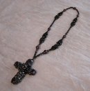 1920's Cross Necklace accented with Amethyst Glass