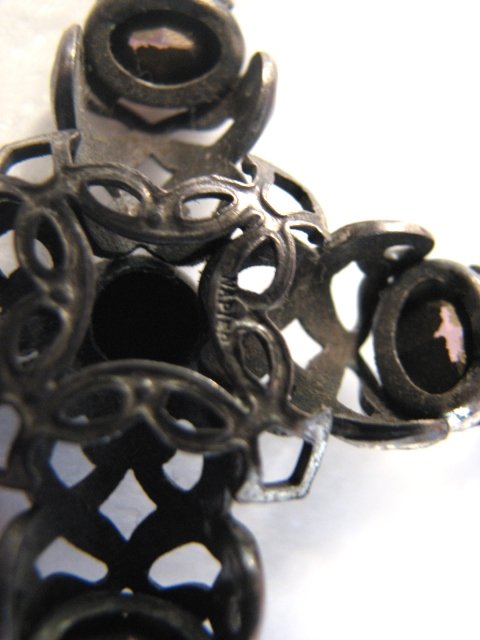 1920's Cross Necklace accented with Amethyst Glass