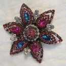 Stunning Weiss Multi-Color Rhinestone Brooch