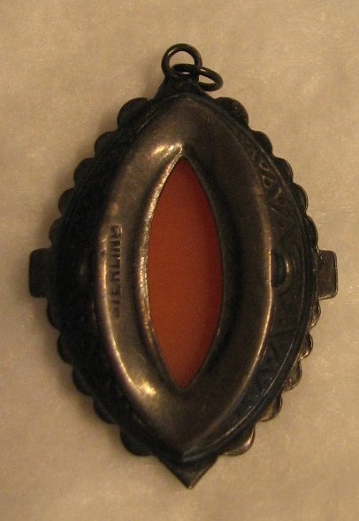 1920s Shell Cameo Pendant with Marcasite Accents