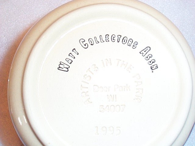 WATT POTTERY APPLE GREASE JAR WATT Collectors Assoc. 1995 Apple Grease Bowl