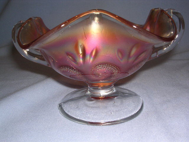 DUGAN MARIGOLD QUESTION MARK FOOTED COMPOTE WITH HANDLES