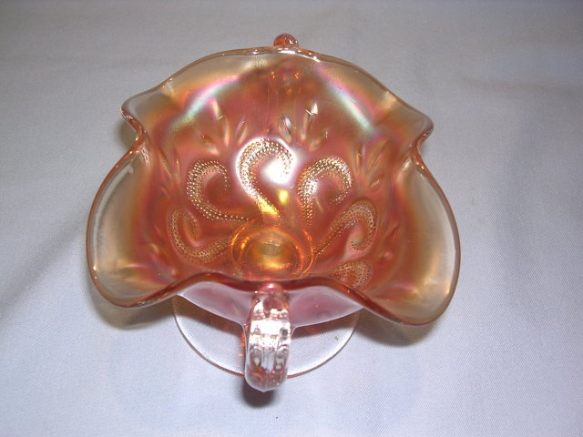 DUGAN MARIGOLD QUESTION MARK FOOTED COMPOTE WITH HANDLES