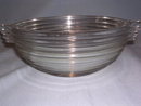ANCHOR HOCKING DEPRESSION GLASS MANHATTAN HORIZONTAL RIB 7 1/2 HANDLED BERRY BOWL CRYSTAL
