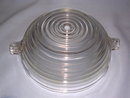 ANCHOR HOCKING DEPRESSION GLASS MANHATTAN HORIZONTAL RIB 7 1/2 HANDLED BERRY BOWL CRYSTAL