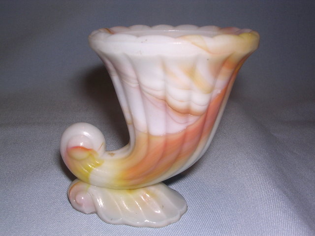 CARAMEL AND WHITE /GRAY AGRO AGATE CORNUCOPIA TOOTHPICK HOLDER