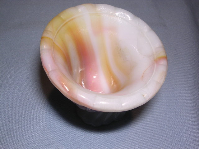 CARAMEL AND WHITE /GRAY AGRO AGATE CORNUCOPIA TOOTHPICK HOLDER