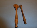 VINTAGE ALL WOOD PIE CRIMPER AND MEASURING SPOON