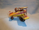 VINTAGE GERMAN ZZ TIN LITHO WWII BIPLANE AND PILOT ORNAMENT
