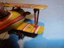 VINTAGE GERMAN ZZ TIN LITHO WWII BIPLANE AND PILOT ORNAMENT
