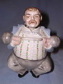 Very Rare Antique Bisque Weight Lifter Figural Nodder