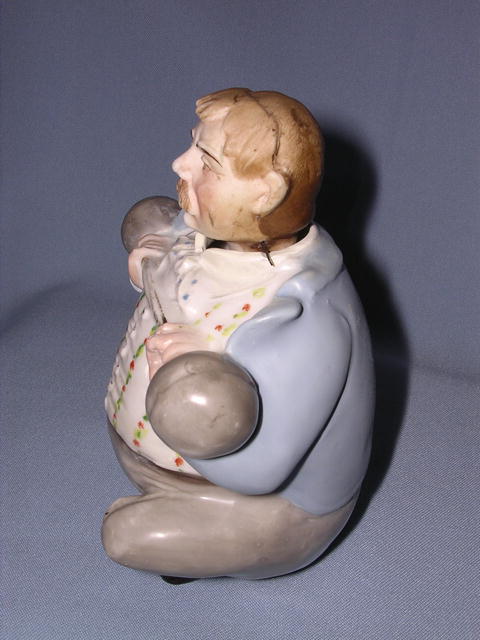 Very Rare Antique Bisque Weight Lifter Figural Nodder