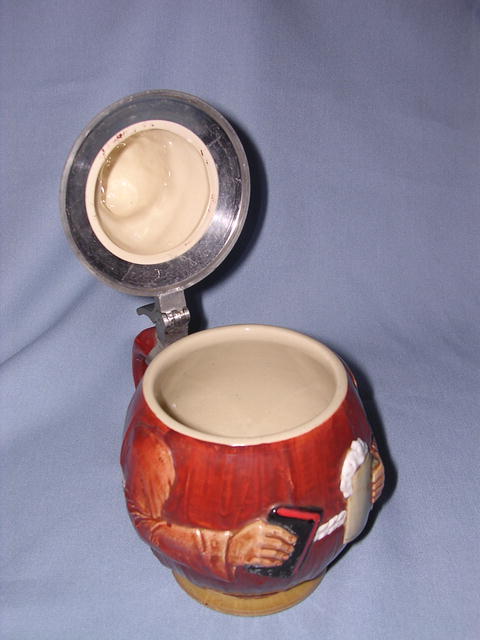 GERMAN MONK WITH BIBLE LIDDED STEIN