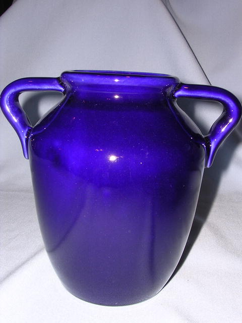 MCCOY SESQUICENTENNIAL MINIATURE COBALT BLUE OIL JAR SIGNED