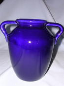 MCCOY SESQUICENTENNIAL MINIATURE COBALT BLUE OIL JAR SIGNED