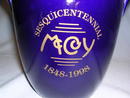 MCCOY SESQUICENTENNIAL MINIATURE COBALT BLUE OIL JAR SIGNED