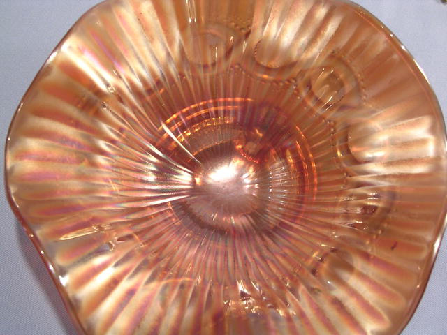 NORTHWOOD BEADED CABLE CARNIVAL GLASS BOWL