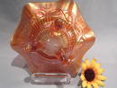 BEADED CABLE CARNIVAL GLASS BOWL