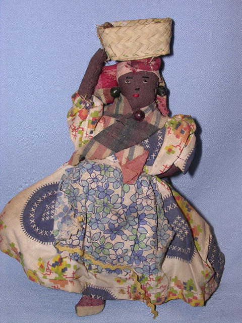BLACK CLOTH DOLL HAND MADE
