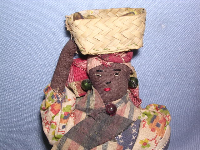 BLACK CLOTH DOLL HAND MADE