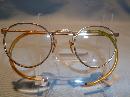 ANTIQUE BAUSCH & LOMBE HIBO 1/10 ROUND ENGRAVED RIM BI FOCAL EYE GLASSES IN ORIG CASE