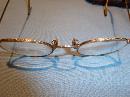 ANTIQUE BAUSCH & LOMBE HIBO 1/10 ROUND ENGRAVED RIM BI FOCAL EYE GLASSES IN ORIG CASE