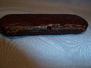 ANTIQUE BAUSCH & LOMBE HIBO 1/10 ROUND ENGRAVED RIM BI FOCAL EYE GLASSES IN ORIG CASE