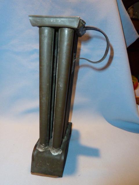 ANTIQUE EIGHT (8) TAPER TIN CANDLE MOLD WITH HANDLE