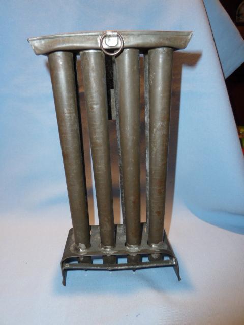 ANTIQUE EIGHT (8) TAPER TIN CANDLE MOLD WITH HANDLE