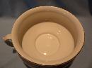 BEAUTIFUL ANTIQUE COVERED HANDLED CHAMBER POT WHITE WITH GOLD
