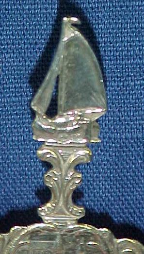 Antique Dutch Silver Tea Strainer Sail Boat Dutch