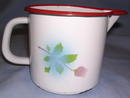 EUROPEAN GRANITEWARE ENAMEL PITCHER WITH ROSES