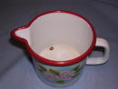 EUROPEAN GRANITEWARE ENAMEL PITCHER WITH ROSES