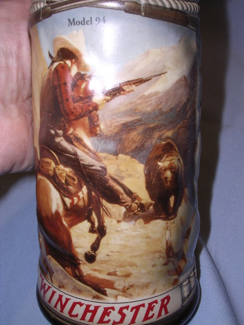 WINCHESTER MODEL 94 ANNIVERSARY LIDDED STEIN BY GERZ ORIG BOX