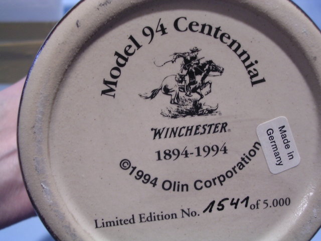 WINCHESTER MODEL 94 ANNIVERSARY LIDDED STEIN BY GERZ ORIG BOX