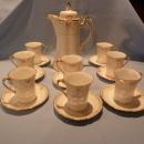 BEAUTIFUL NIPPON EIGHTEEN PIECE CHOCOLATE POT WITH DEMI CUPS AND SAUCERS