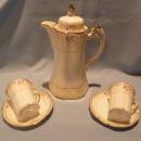 BEAUTIFUL NIPPON EIGHTEEN PIECE CHOCOLATE POT WITH DEMI CUPS AND SAUCERS