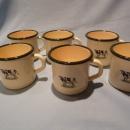 European 10 PC ENAMEL COW SET, MILK PITCHER, COFFEE POT AND CUPS