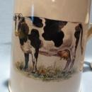 European 10 PC ENAMEL COW SET, MILK PITCHER, COFFEE POT AND CUPS