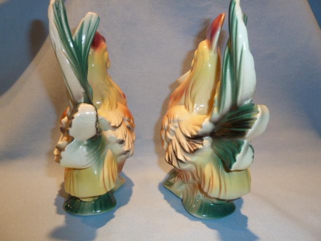 VINTAGE ROYAL COPLEY SET OF HEN AND ROOSTER CHICKENS