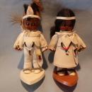 PAIR VINTAGE CARLSON DOLLS INDIAN BOY& GIRL ON STANDS