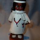 PAIR VINTAGE CARLSON DOLLS INDIAN BOY& GIRL ON STANDS