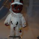 PAIR VINTAGE CARLSON DOLLS INDIAN BOY& GIRL ON STANDS